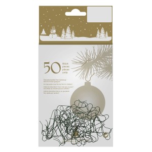 Drahtaufhänger S-Haken, grün, 50 Stück, für Weihnachtsbaumkugeln und festliche Deko.