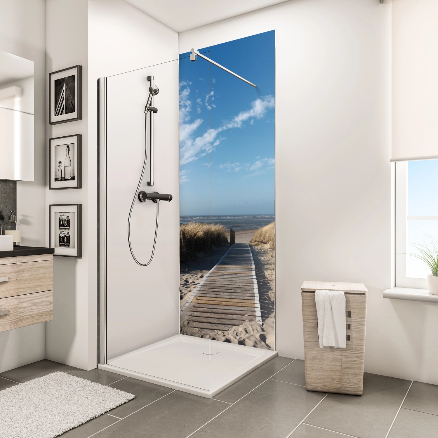 Schulte ExpressPlus Duschrückwand DecoDesign Foto Steg Nordsee 210 x 90 cm