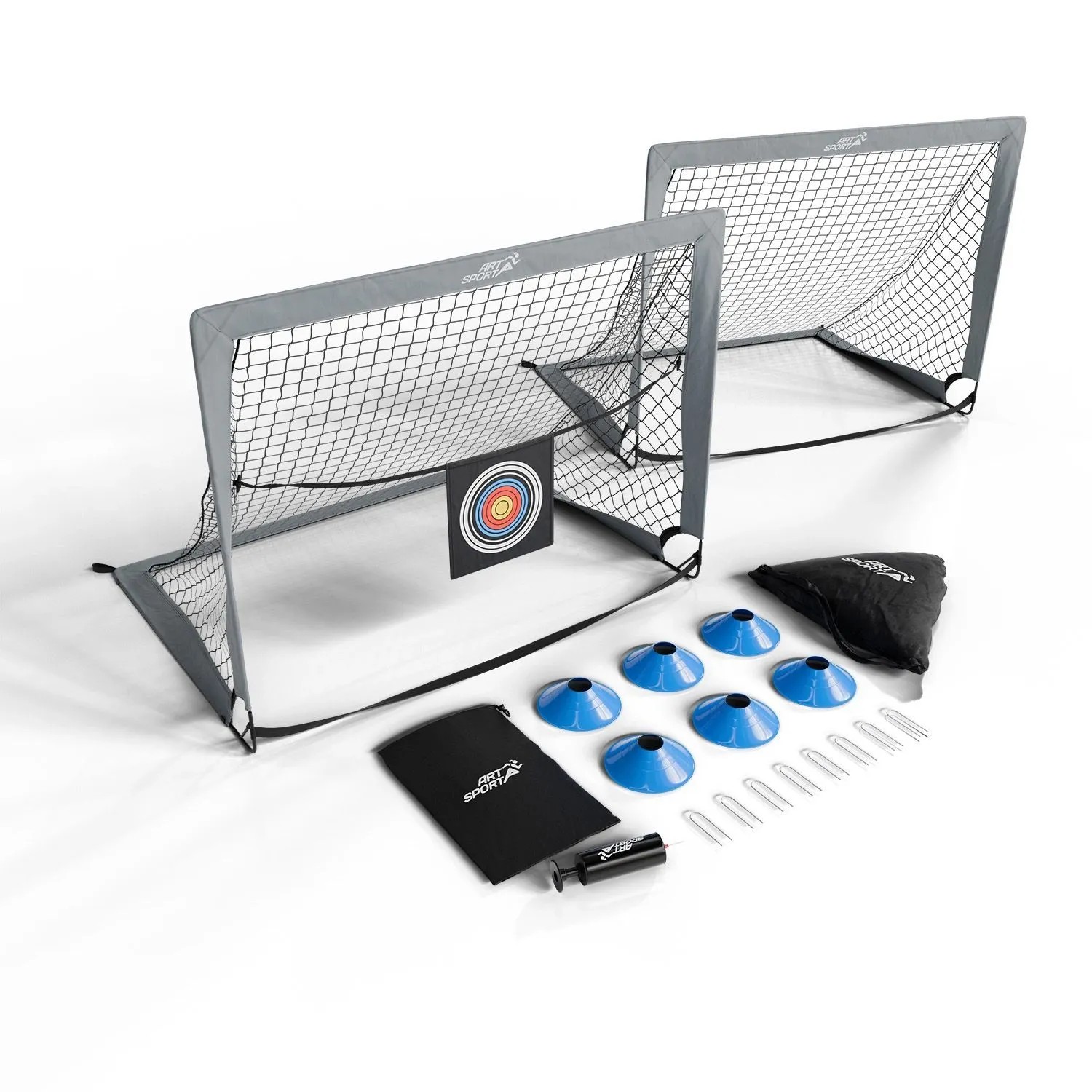 ArtSport Pop-up Fußballtor Goal Master 2er Set Grau