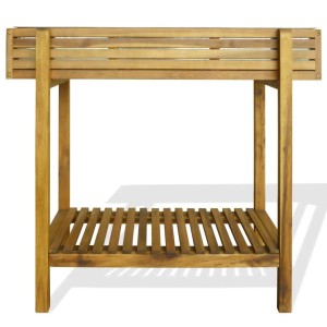 vidaXL Hochbeet aus Akazie mit Zinkwanne und Ablage, ideal für Garten und Terrasse.