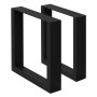 2er Set schwarze Tischbeine (40x43 cm) im Industrie Design aus Stahl für Esstische.