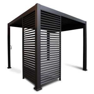 Leco Lamellenwand 93cm in Anthrazit für Deluxe Lamellenpergola, Zubehör für Lauben & Pavillons.