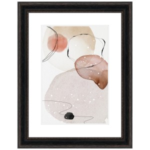 Schwarzer Bilderrahmen 40x60 cm im Landhausstil mit Echtglas und abstraktem Bild.