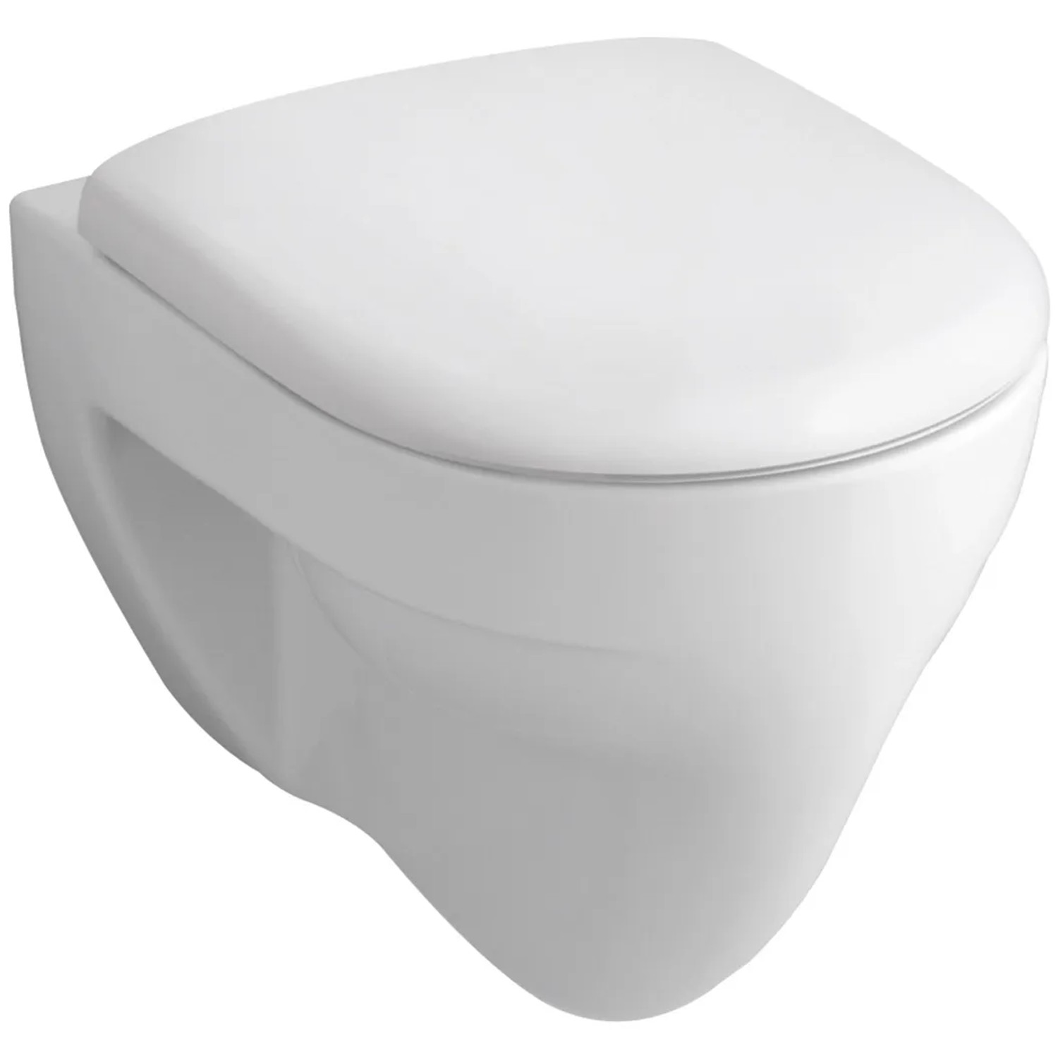 Weißes Geberit Wand-WC Renova Flachspüler mit KeraTect® Beschichtung und Spülrand.