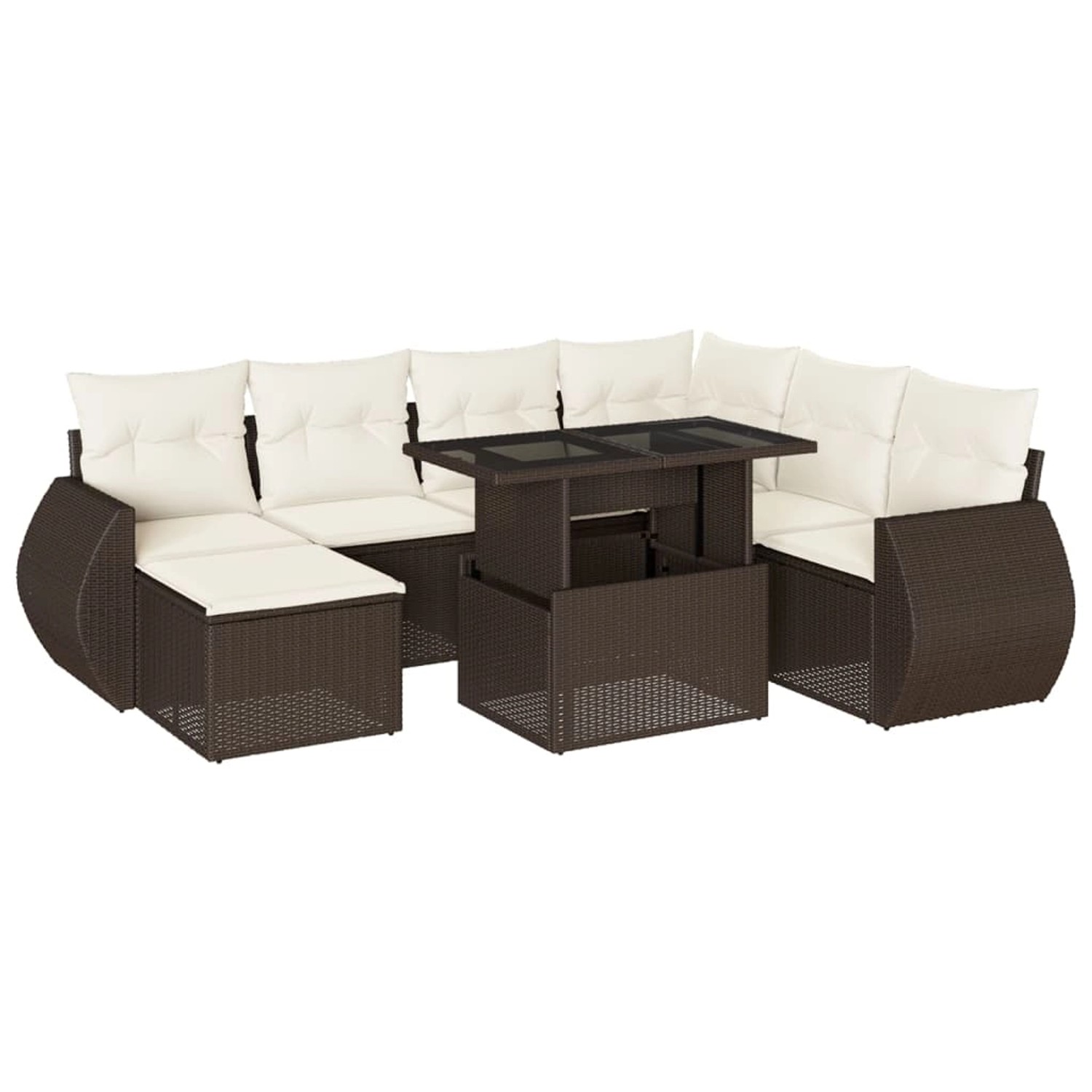 vidaXL 8-Tlg Garten-Sofagarnitur mit Kissen Braun Poly Rattan 3268703 günstig online kaufen
