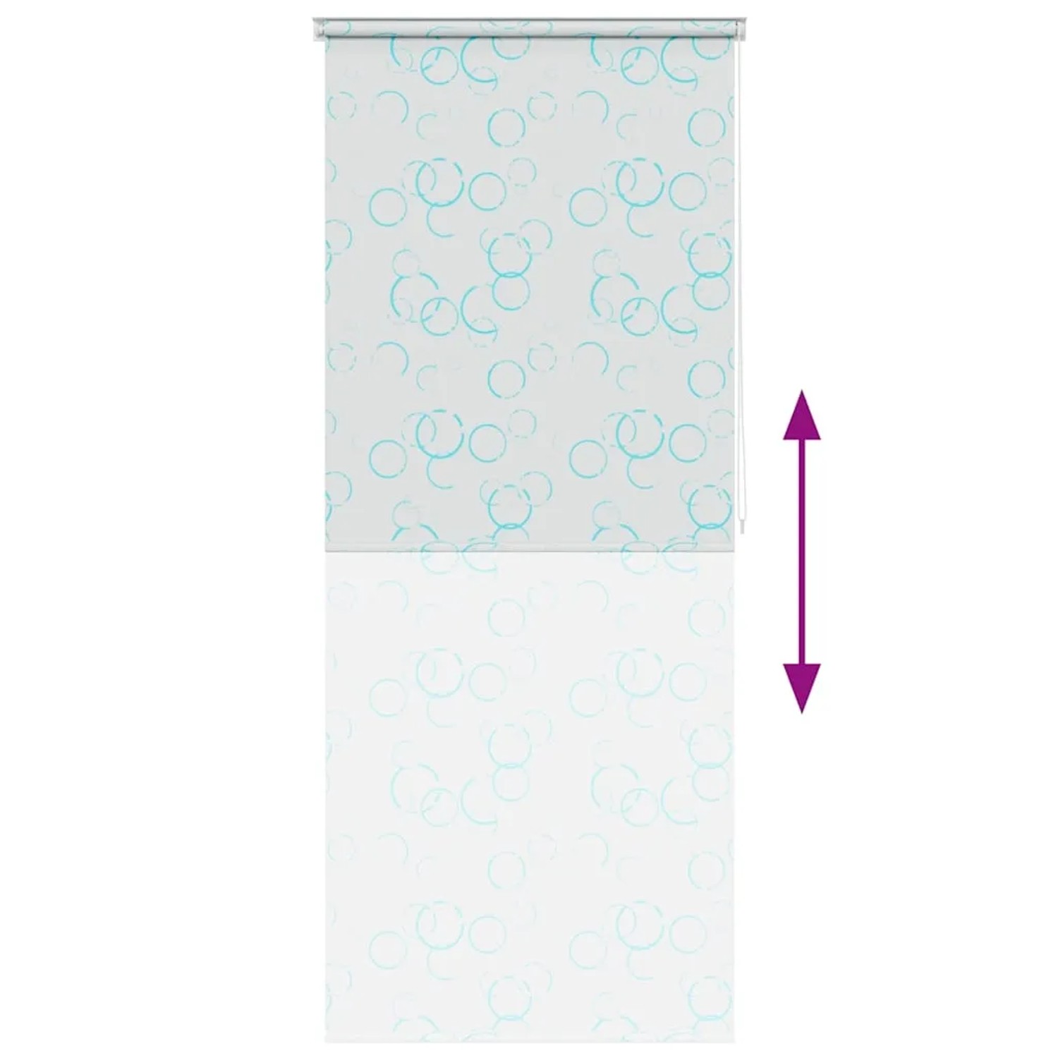 vidaXL Duschrollo 80x240 cm mit Blasenmuster, aufgerollt dargestellt.