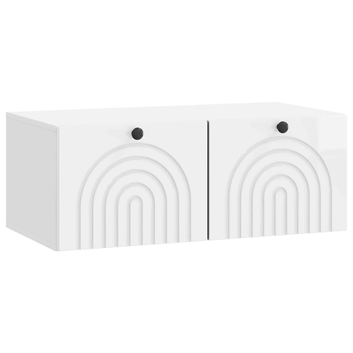 vidaXL Wandmontierter TV-Schrank Hochglanz Weiß 78,5 x 41 x 30 cm 898179