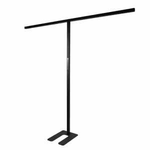 Schwarze LUXULA LED Büro Stehleuchte mit T-Form und Touchsteuerung.