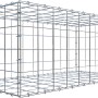 Leere Gabiona C-Ring-Gabione, 40x100x50 cm, Maschenweite 10x10 cm, aus verzinktem Drahtgitter.