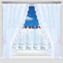 Arsvita Gardinenset, 5-teilig, mit Blumenmuster, für die Küche. Transparenter Fenstervorhang mit Stangendurchzug.