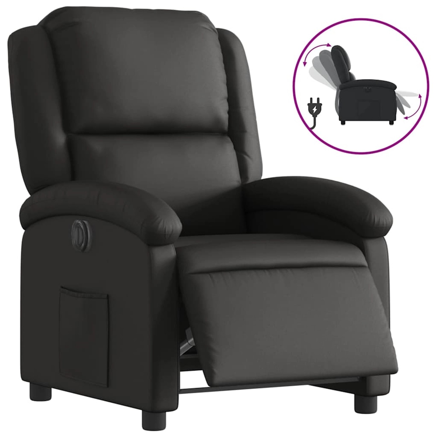 vidaXL Relaxsessel Elektrisch Schwarz Echtleder 3204254 günstig online kaufen