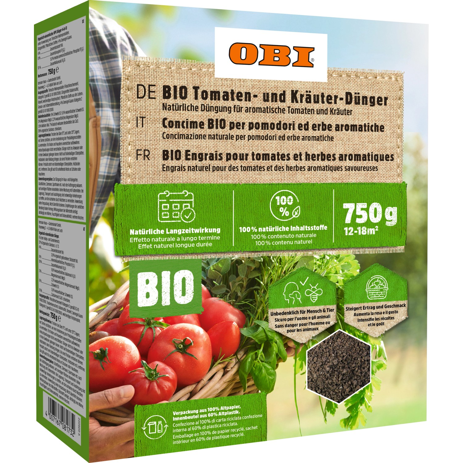 GROW by OBI BIO Tomaten- und Kräuter-Dünger, 750 g
