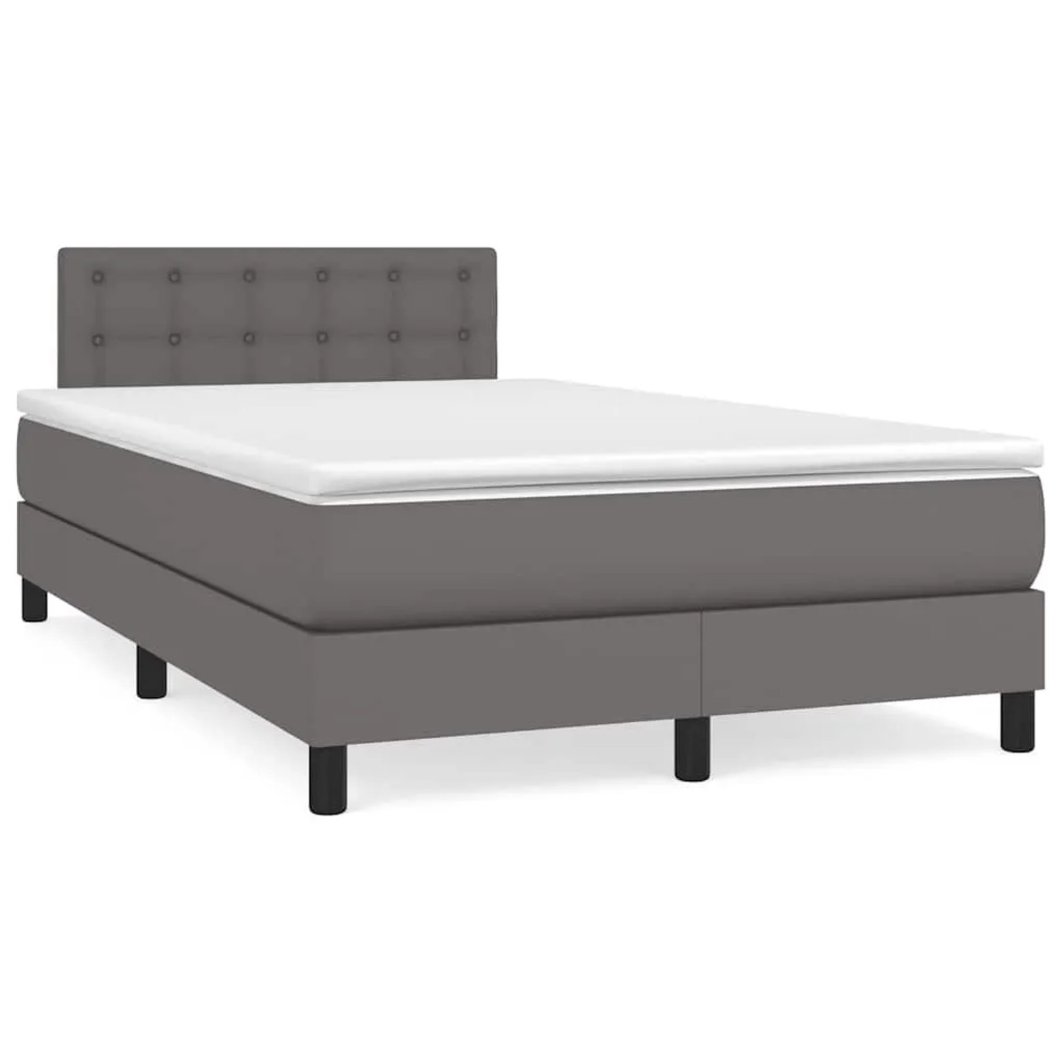 vidaXL Boxspringbett mit Matratze & LED Grau 120x190 cm Kunstleder 3270139 günstig online kaufen
