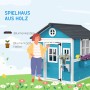 Outsunny Kinderspielhaus aus Holz mit Fenster und Blumenkästen für Kinder von 3-8 Jahren.
