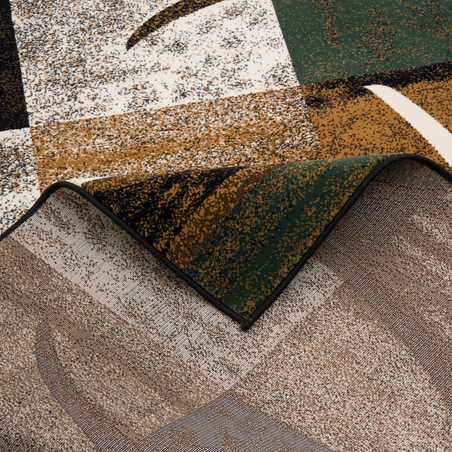 Grüner Designer Teppich 160x230cm von Pergamon, Kurzflorteppich mit modernem Muster.