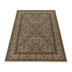 Beiger Orientteppich Kashmir 120x170 cm mit floralem Muster für Wohnräume.