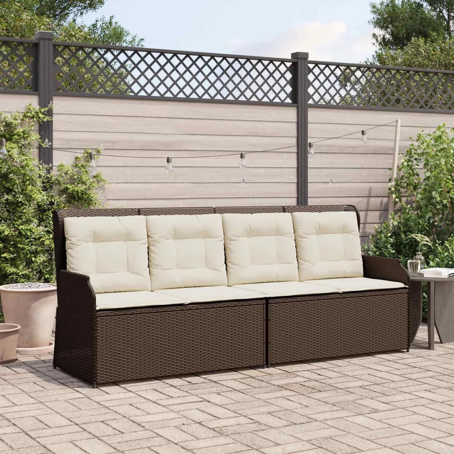 Furnicato Liege Gartenbank Braun Poly Rattan 110 X 67 X 95 Cm
