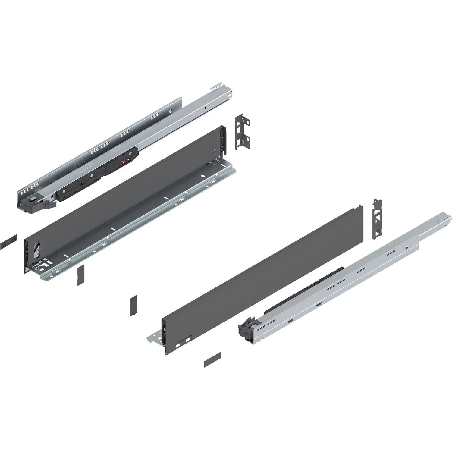 Blum Legrabox Pure Set Höhe M Tip-On Vollauszug 600 mm 70 kg Oriongrau 1 Paar