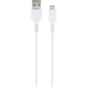 Weißes Schwaiger USB-A zu Micro-USB Kabel zum Laden und Synchronisieren.