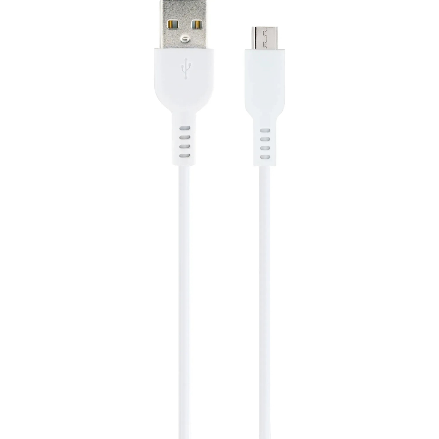 Weißes Schwaiger USB-A zu Micro-USB Kabel zum Laden und Synchronisieren.