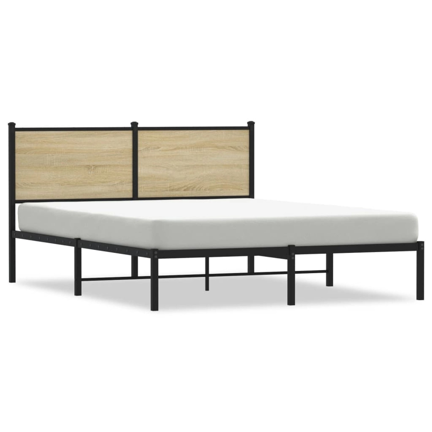 vidaXL Metallbett ohne Matratze Sonoma-Eiche 150x200 cm 4007718 günstig online kaufen