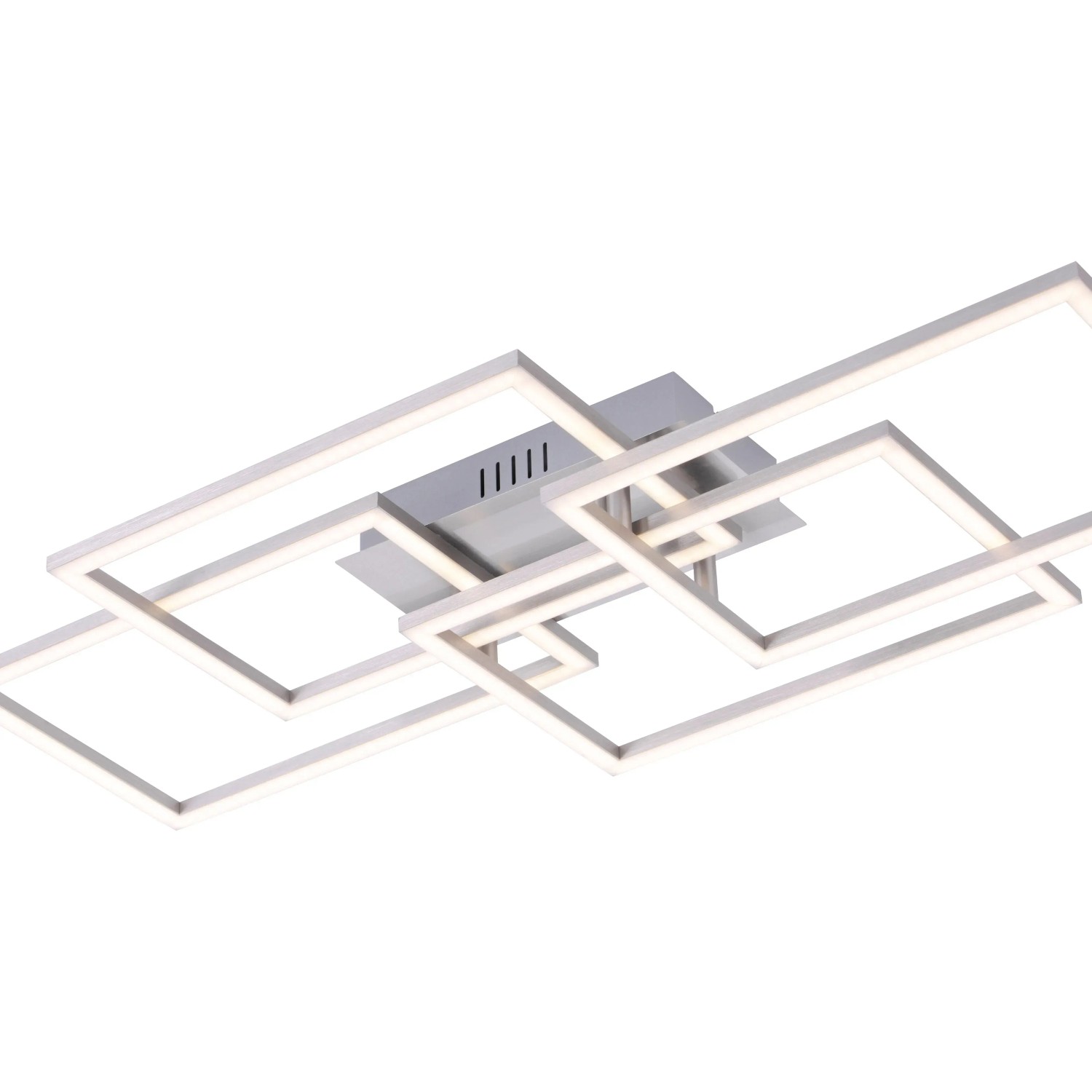Moderne LED-Deckenleuchte Iven von Just Light, Stahl, 70x34,5 cm, warmweißes Licht.