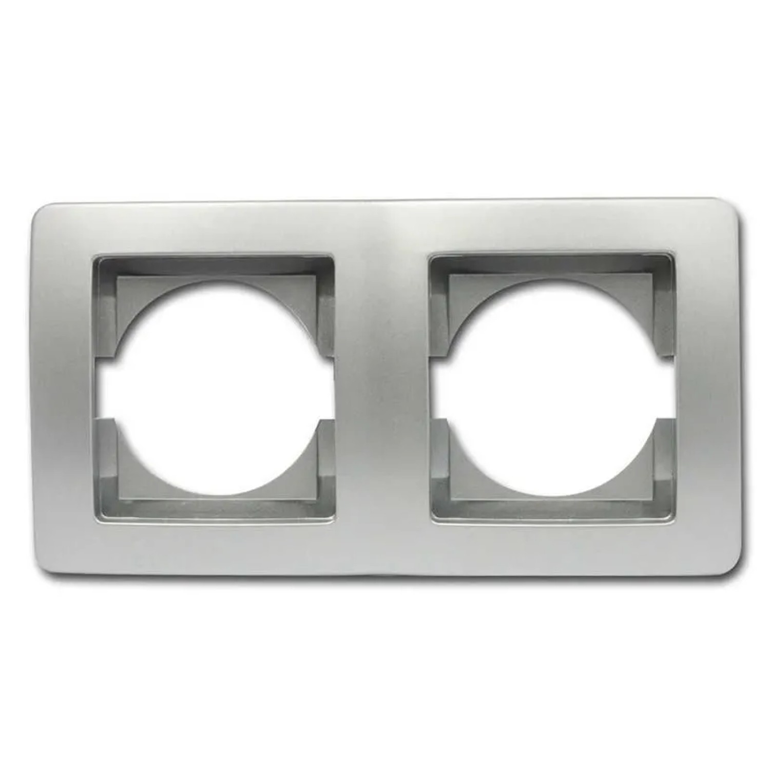 TEM EKONOMIK 2-Fach UP Rahmen Horizontal Silber