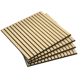 HOMCOM Akustikpaneele Eiche, 4er-Set zur Trittschalldämmung und Wandgestaltung.