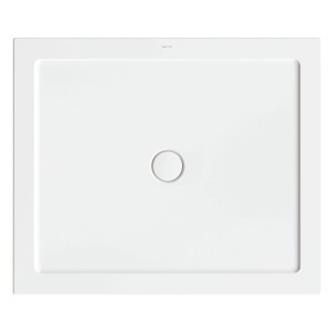 Rechteckige, extraflache Bette Duschwanne Stage, 120x100 cm, in Weiß mit mittigem Ablauf.