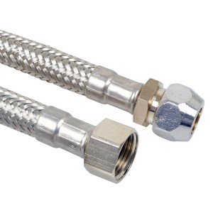 Flexibler Kirchhoff Anschlussschlauch, 500 mm, Edelstahl, mit 3/8IG und 8 mm Anschluss.