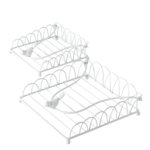 Boltze Serviettenhalter-Set Ria, 2-teilig, weißes Metall mit Vogel-Dekor, für Küche & Esszimmer.