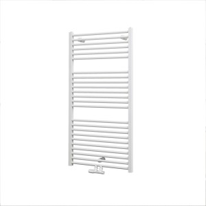 Weißer Schulte Design-Heizkörper Turbo II mit Mittenanschluss für Bad und Küche.