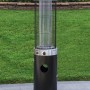 Tepro Terrassenheizer Ventura, schwarz-edelstahl, mit Glaszylinder und Gasflaschenhalter.