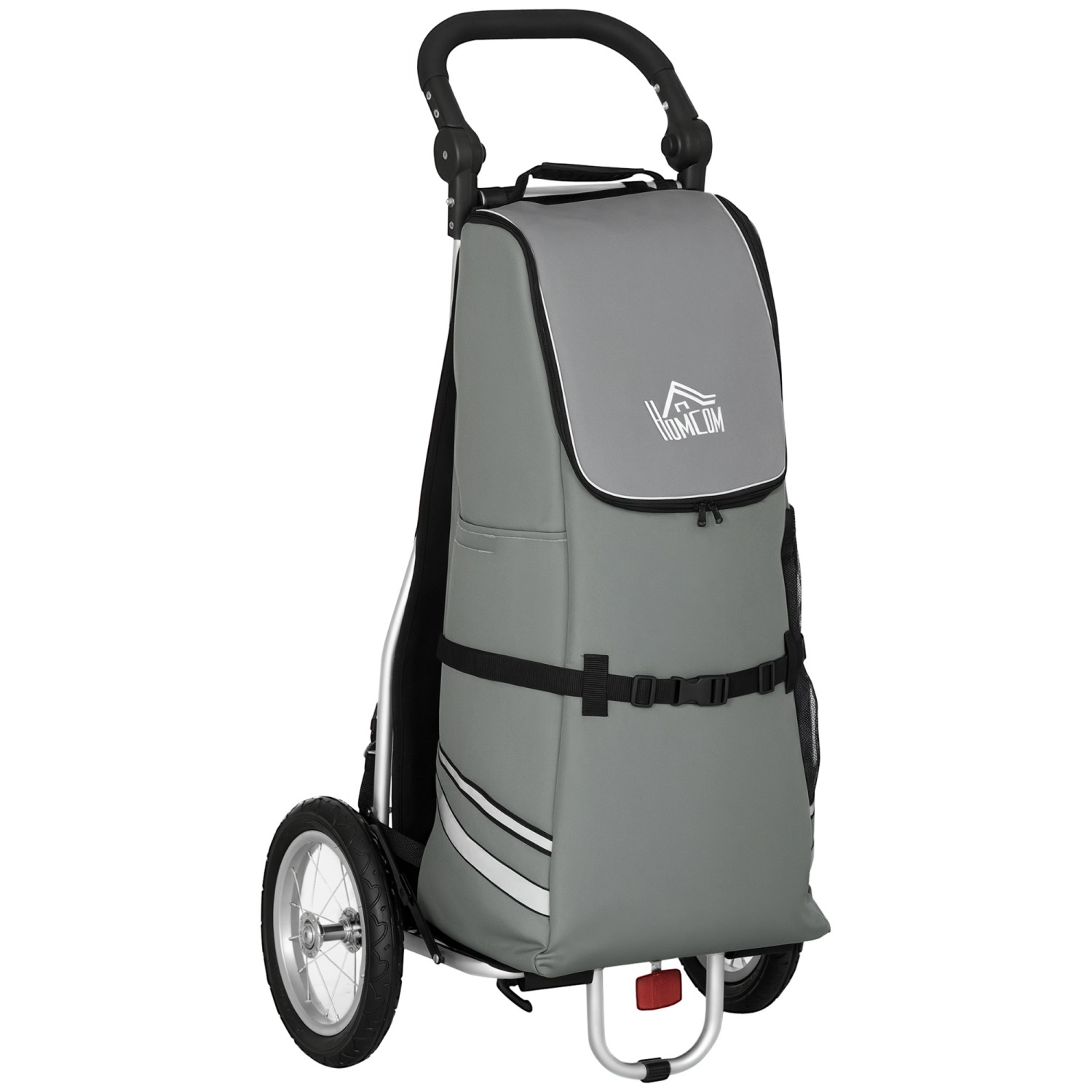 Image of HOMCOM Lastenanhänger 24,3 kg max 55 L Alu Oxford Grau Silber 53 x 43 x 110 cm