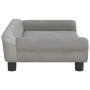Hellgraues vidaXL Hundebett aus Samt, 70x48x22 cm. Gemütliches Hundesofa mit gepolsterten Seiten.