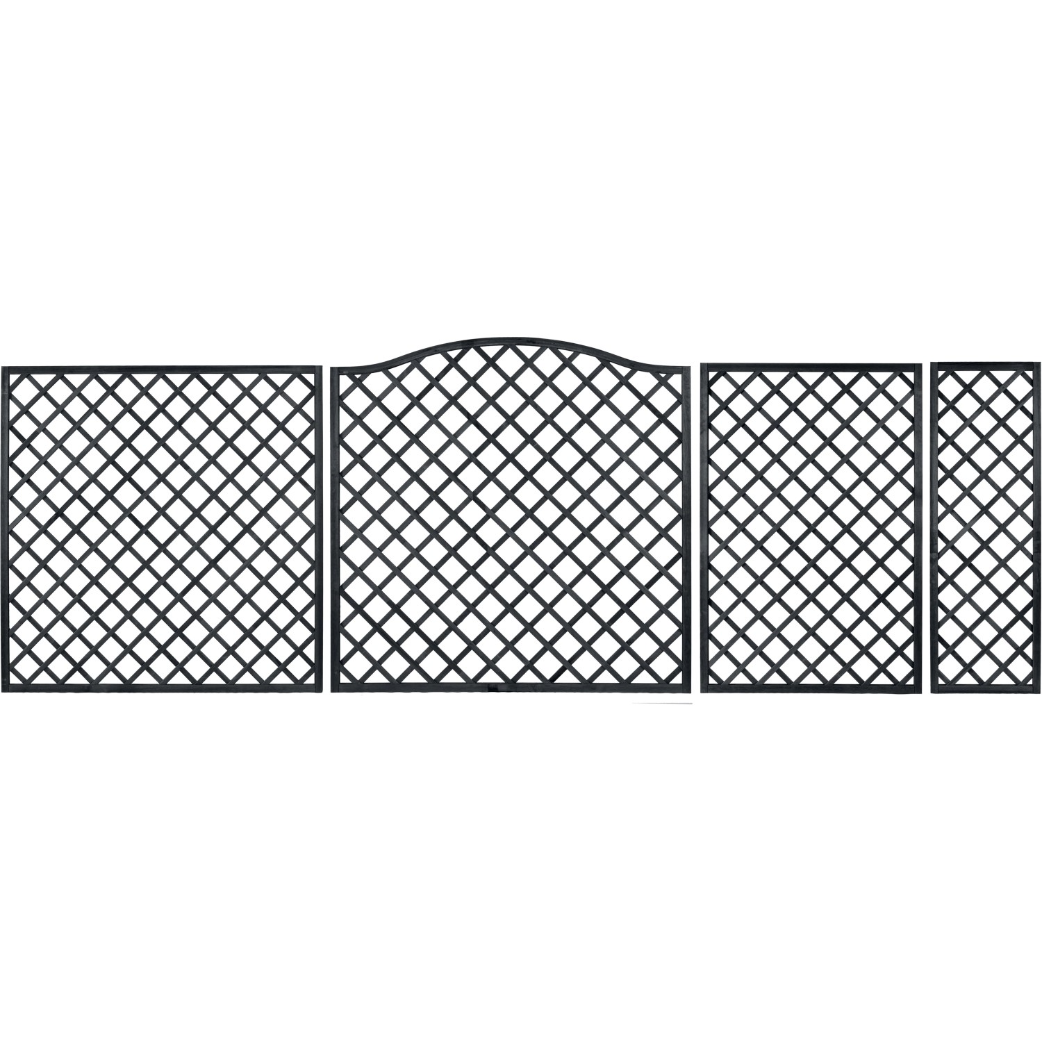 Anthrazitfarbenes Sichtschutzzaun-Element Nancy, 180x180 cm, mit Rankhilfe-Gitter.