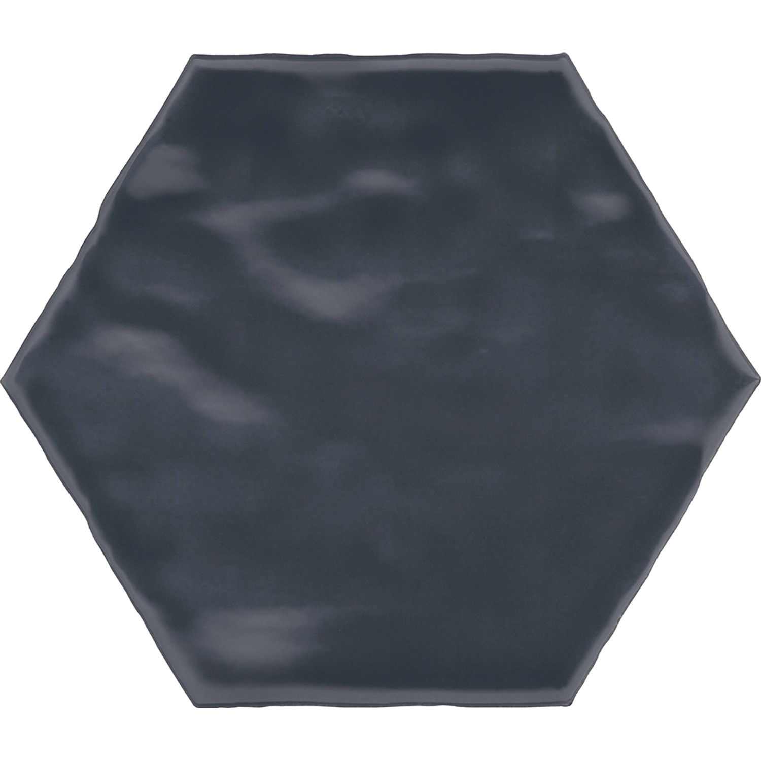 Wandfliese Artisa Hexagon Steingut Blau Glasiert Glänzend 15 cm x 17,5 cm
