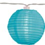 Bunte LED Solar Lichterkette mit 10 Lampions für Garten und Balkon.