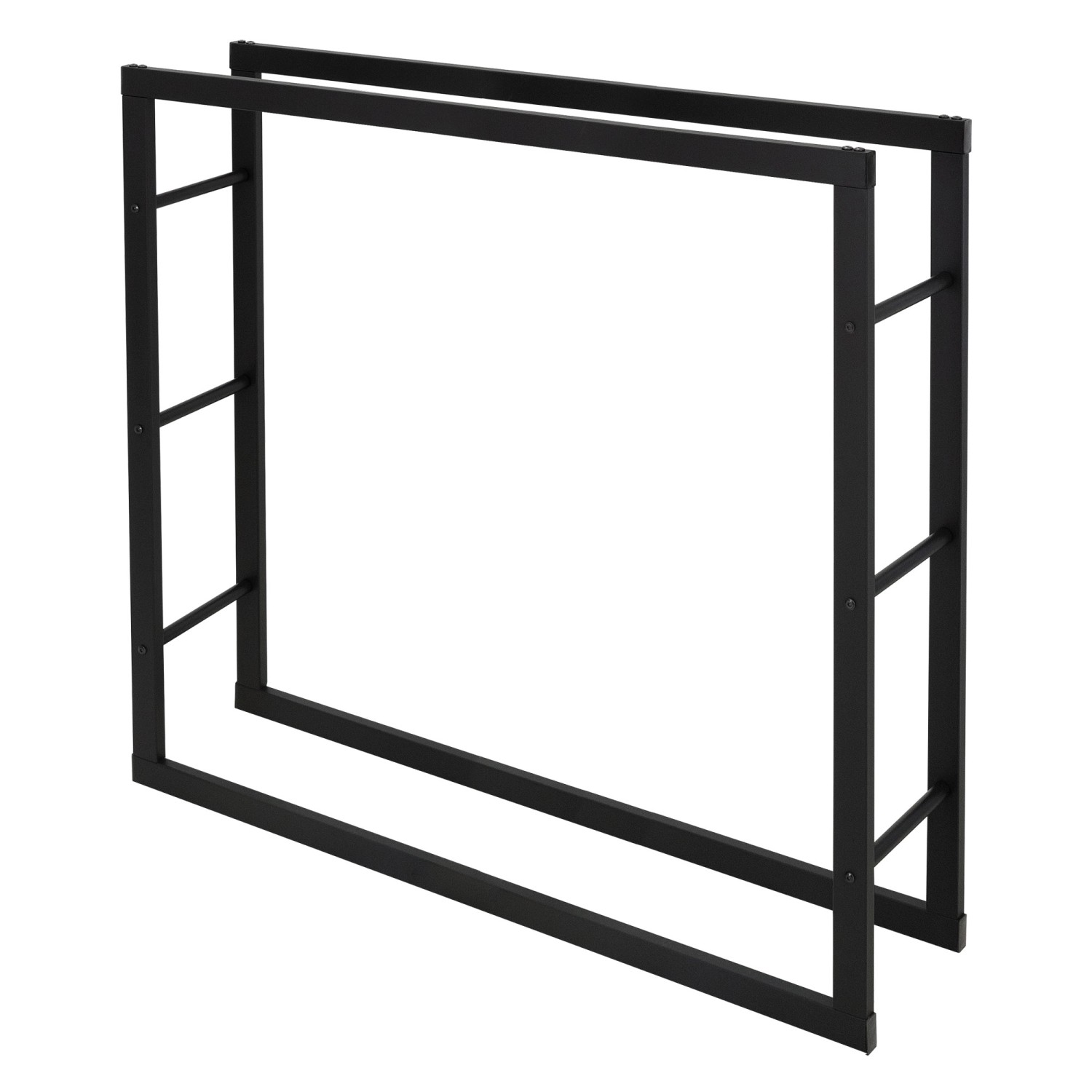 ML-Design Kaminholzregal 100x100x25 cm Rechteckig Schwarz Metall Innen/Außen