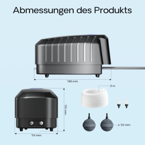 Sunsun Cap-20 Sauerstoffpumpe 8W 8M³ Luftpumpe Aquarium Teichbelüfter Teichpumpe