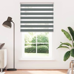 vidaXL Doppelrollo Dunkelgrau 135x200 cm Stoffbreite 130,9 cm Polyester 4014164