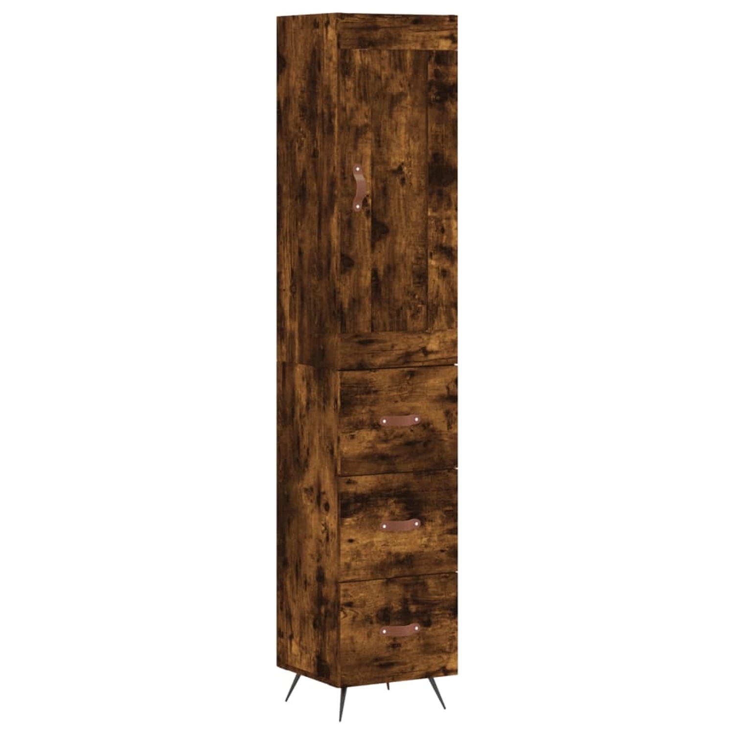 vidaXL Highboard Räuchereiche 34,5x34x180 cm Holzwerkstoff 3200174 günstig online kaufen