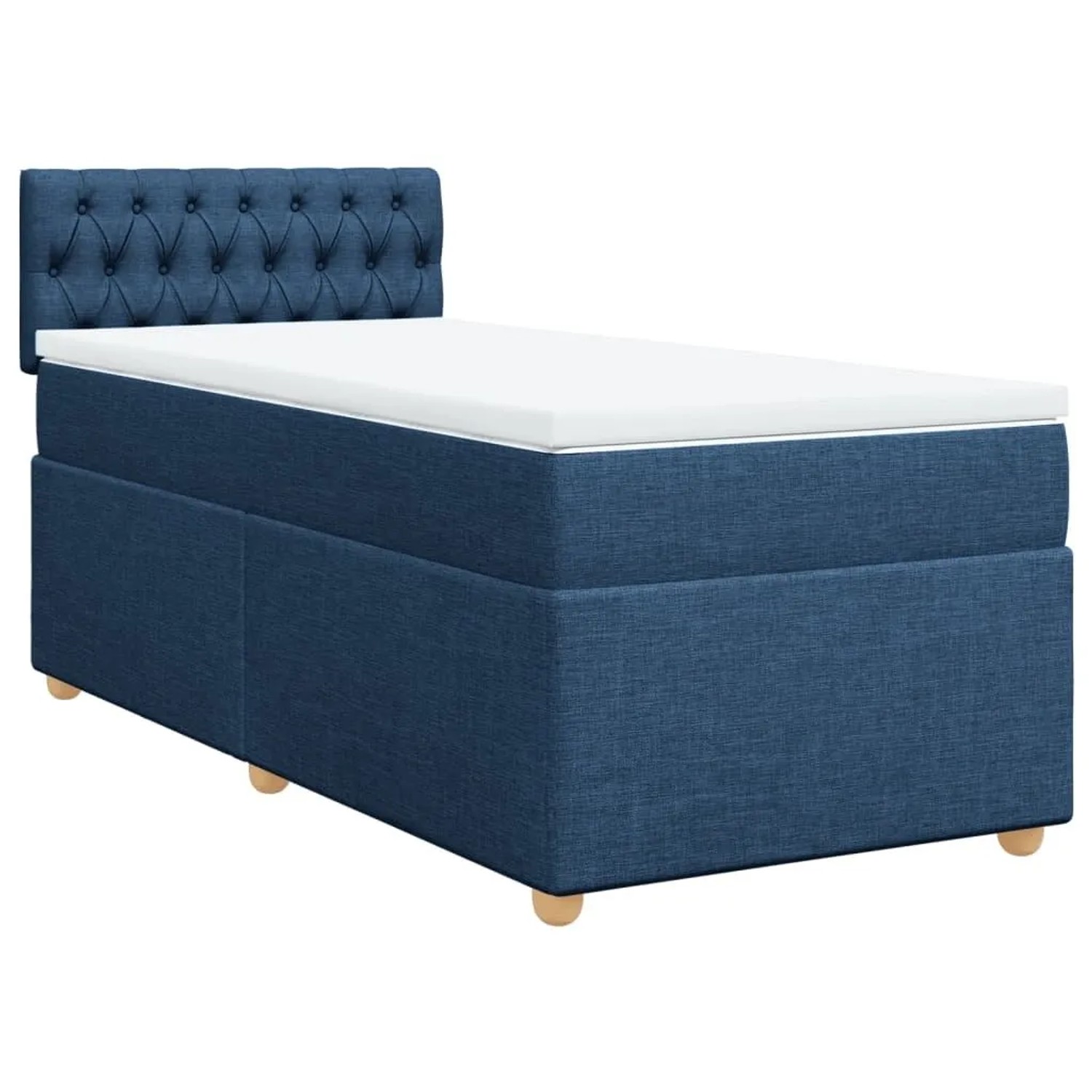 vidaXL Boxspringbett mit Matratze Blau 90x200 cm Stoff 3286576 günstig online kaufen