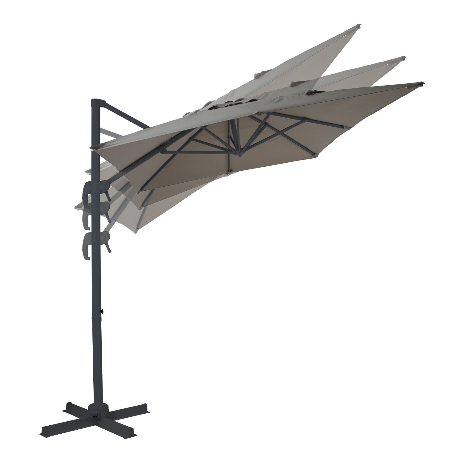 Axi Ampelschirm Coco 200 cm x 300 cm Anthrazit/Taupe kaufen bei OBI