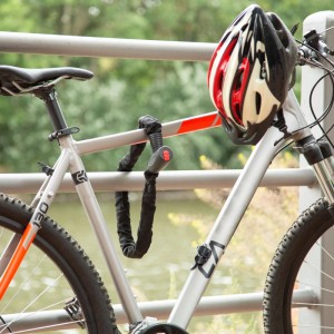 Relaxdays Kettenschloss Secure Kupfer Schwarz mit 2 Schlüsseln 100 cm 1,22 kg