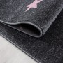 Detailansicht: Ayyildiz Kinderteppich Kids 610 Pink, 80x150 cm, grau mit rosa Motiv.