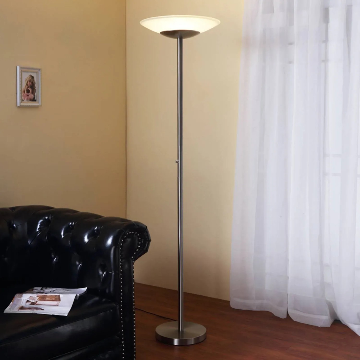 Lindby LED Stehlampe Ragna 9620649 Dimmbar Modern in Alu aus Glas 1-flammig Wohnzimmerleuchte_2