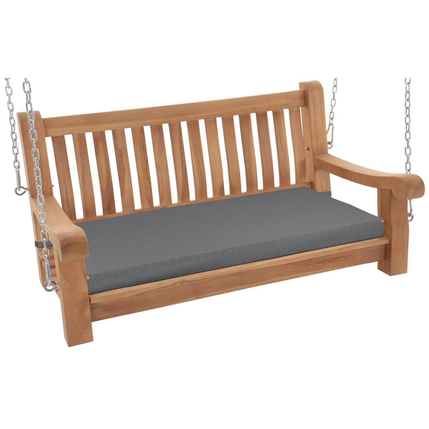 DELUKE Schaukelbank MUVER Holz Dunkelgrau 120x70x62cm Hängebank Gartenschaukel Zum Aufhängen Veranda-Schaukel
