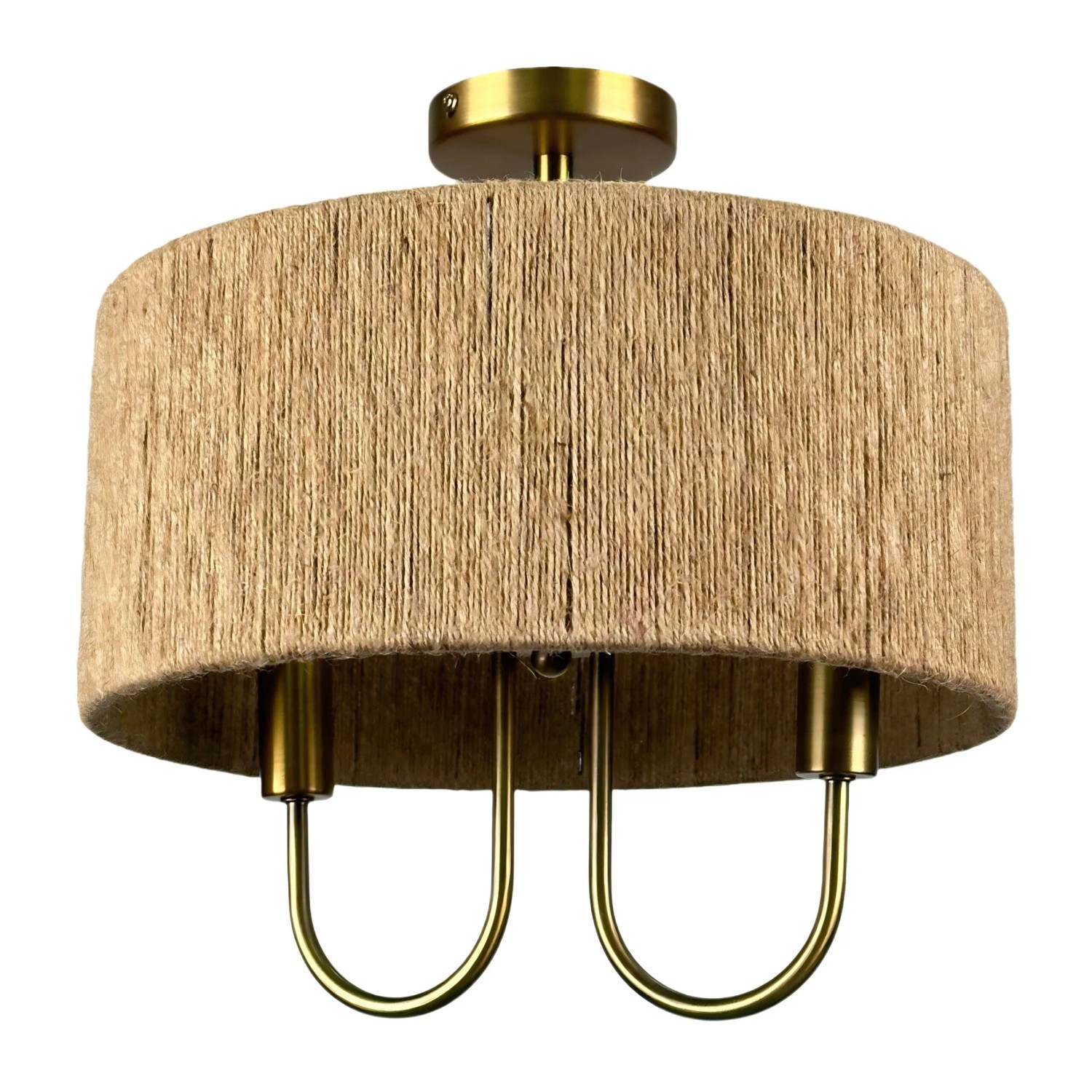Relaxdays Deckenlampe Papierseil Eisen Natur Bronze 2-flammig 35 cm x 35 cm 1,2 kg