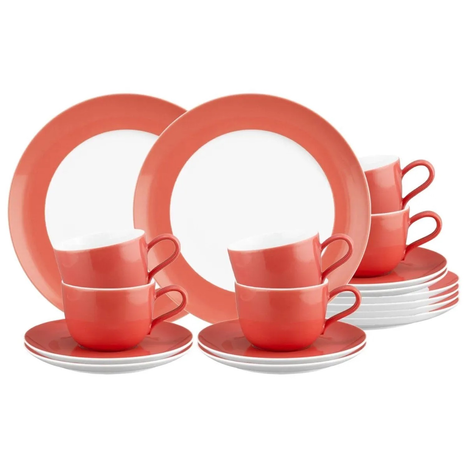 Seltmann Weiden Liberty Pure Colors Kaffeeservice 18-teilig Flamingo Red